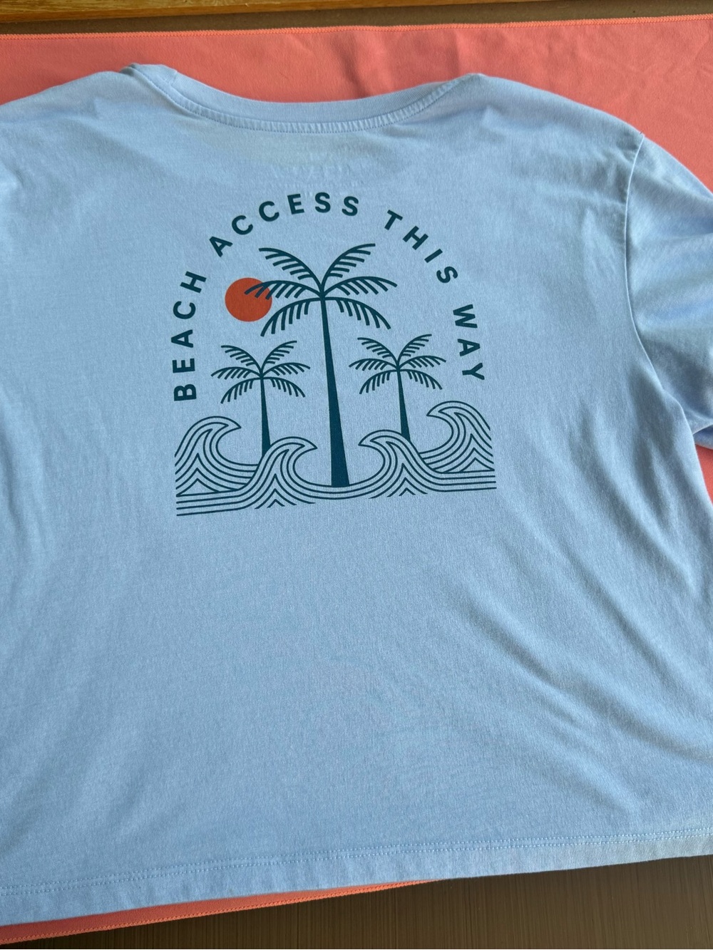 Freefly Beach Access This Way Graphic Tee - Light Blue Size Medium